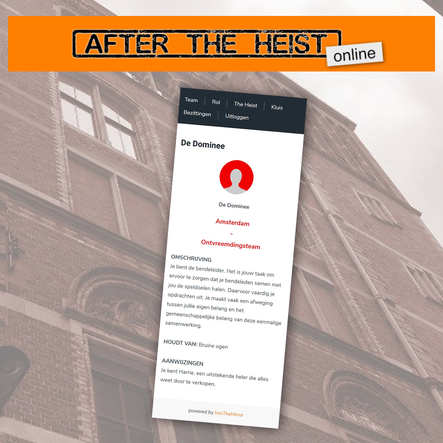 Online real life escape game: After The Heist